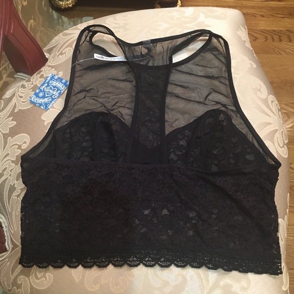 Free People Stay With Me Black Lace Soft Bra - Picture 7 of 8